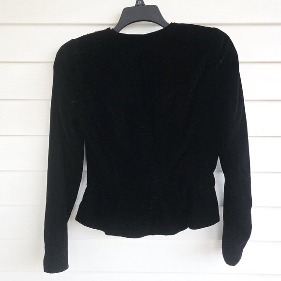 Vintage Morton Myles for the Warrens black velvet gold trim jacket union made - Picture 4 of 9